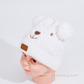 Baby autumn and winter double-layer knitted brim hat
